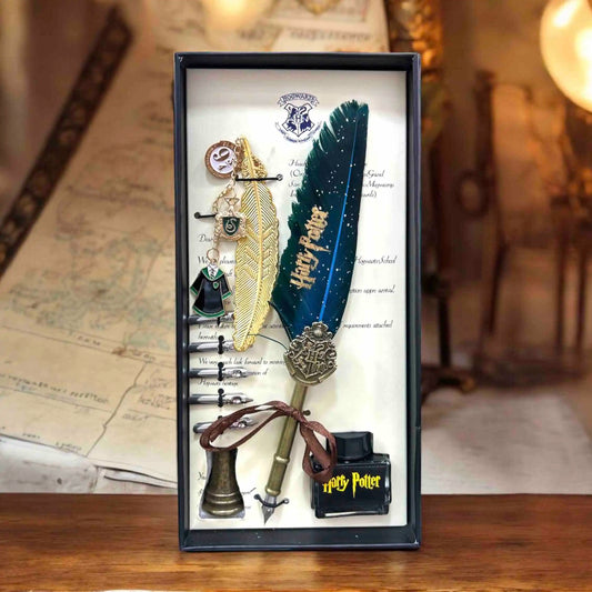 Set de Escritura - Pluma Mágica Harry Potter ✨ con Tinta y Accesorios Coleccionables