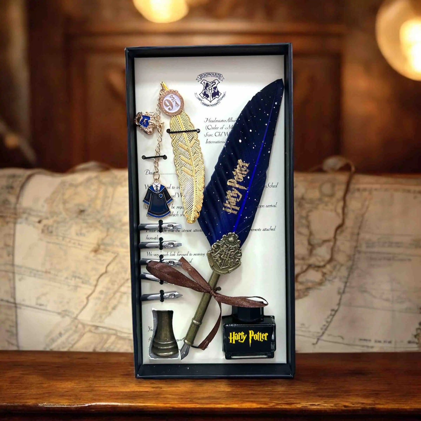 Set de Escritura - Pluma Mágica Harry Potter ✨ con Tinta y Accesorios Coleccionables