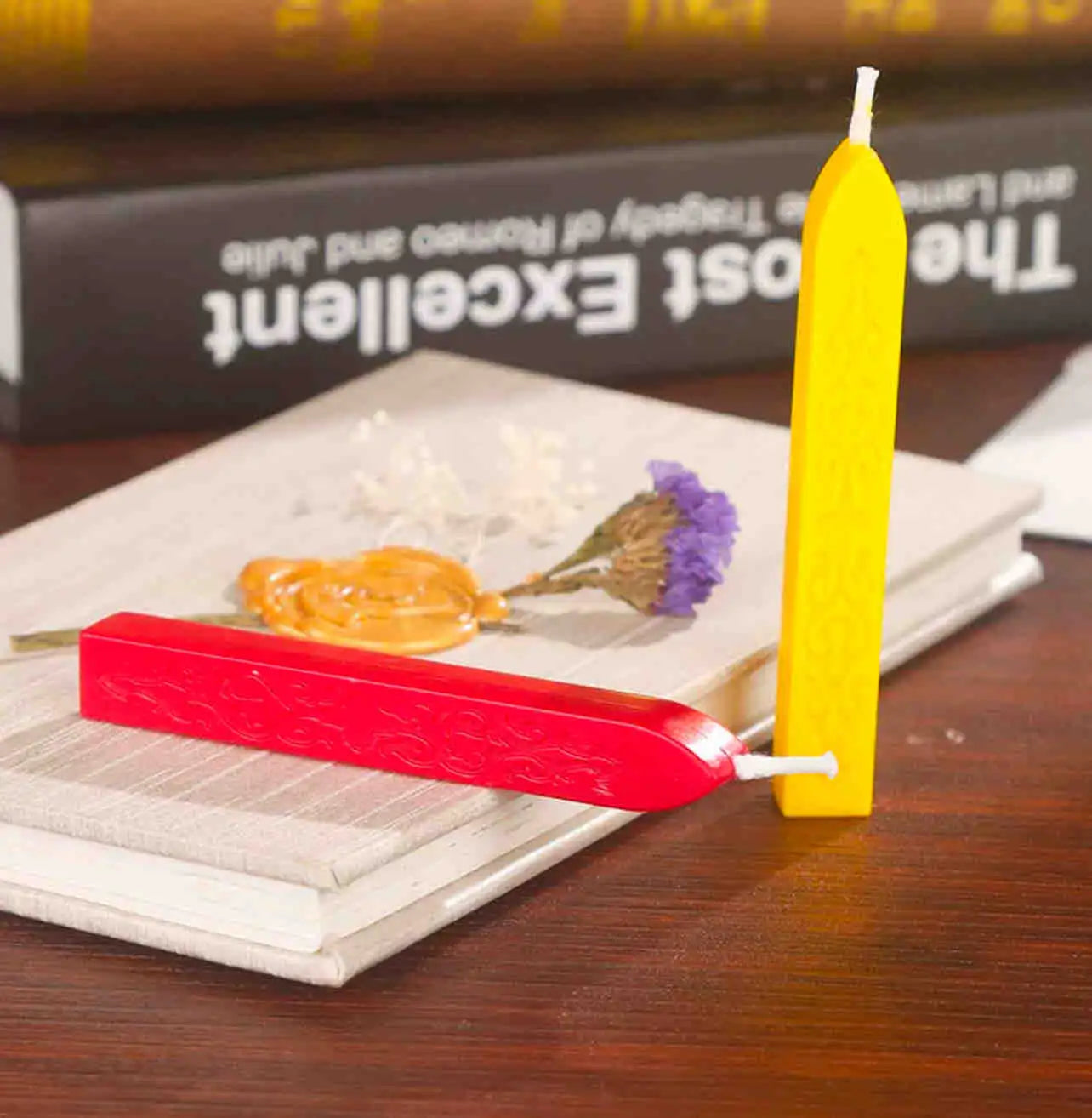 🪄 Set de Sellos de Lacre Harry Potter ✨ Hogwarts Edition – 5 Casas y Varita para Sellar 🦁🐍🦅🦡